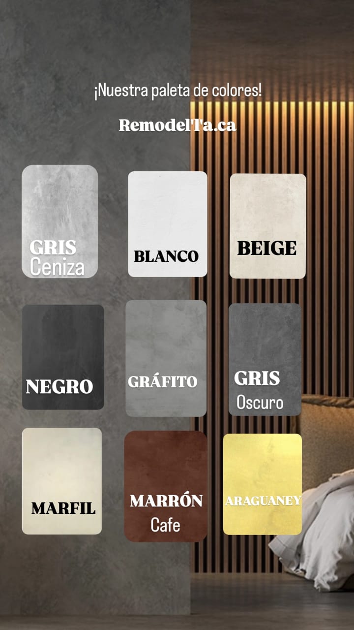 Paleta completa de colores Lepox Microcemento